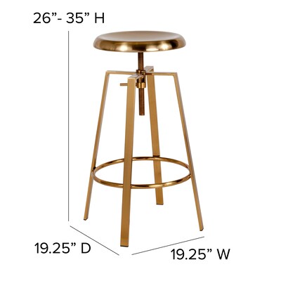 Flash Furniture Toledo Industrial Metal Barstool, Gold (CH18107026SGLD)