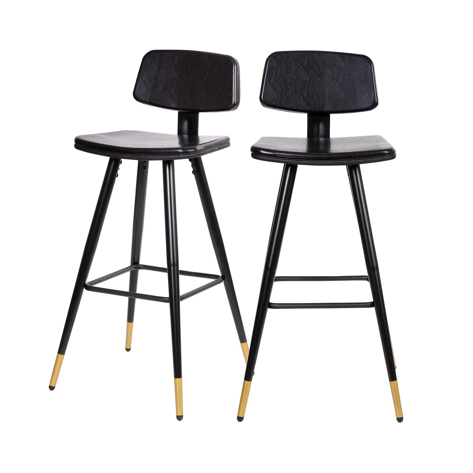Flash Furniture Kora LeatherSoft Barstool, Black, 2-Pieces (AYS02BK)