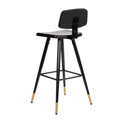 Flash Furniture Kora LeatherSoft Barstool, Black, 2-Pieces (AYS02BK)