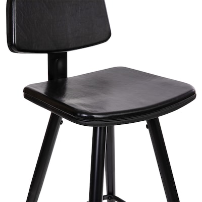 Flash Furniture Kora LeatherSoft Barstool, Black, 2-Pieces (AYS02BK)