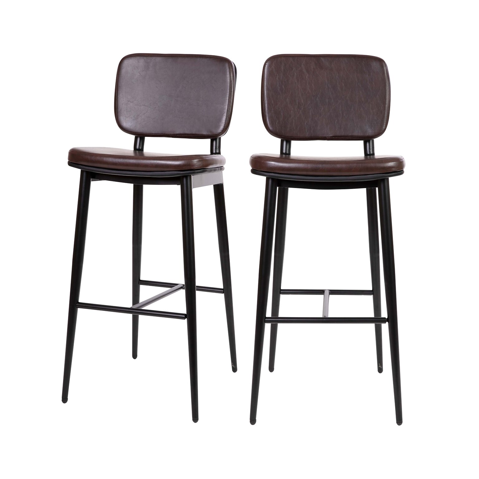 Flash Furniture Kenzie LeatherSoft Barstool, Brown, 2-Pieces (AYS01BR)