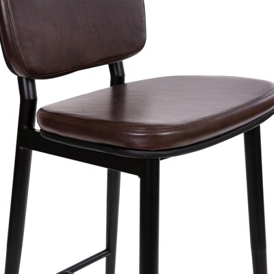 Flash Furniture Kenzie LeatherSoft Barstool, Brown, 2-Pieces (AYS01BR)