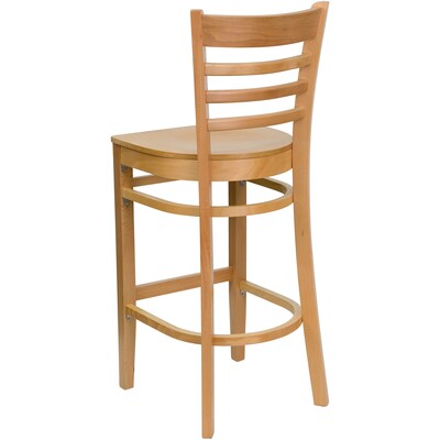 Flash Furniture HERCULES Series Traditional Wood Ladder Back Restaurant Barstool, Natural, 2-Pieces/Pack (2XUW05BLADNAT)