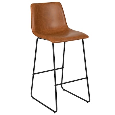 Flash Furniture LeatherSoft Barstool, Light Brown, 2-Pieces (2ETER1834530LB)
