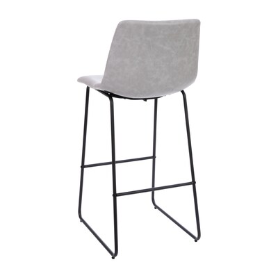 Flash Furniture LeatherSoft Barstool, Light Gray, 2-Pieces (2ETER1834530LG)