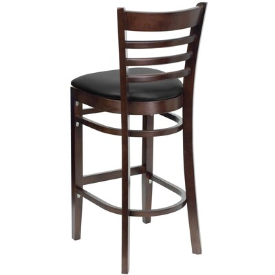 Flash Furniture HERCULES Series Traditional Wood Ladder Back Restaurant Barstool, Walnut/Black, 2-Pieces/Pack (2XUW05BLADWABKV)