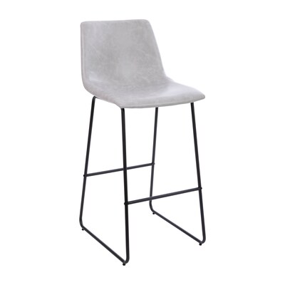 Flash Furniture LeatherSoft Barstool, Light Gray, 2-Pieces (2ETER1834530LG)