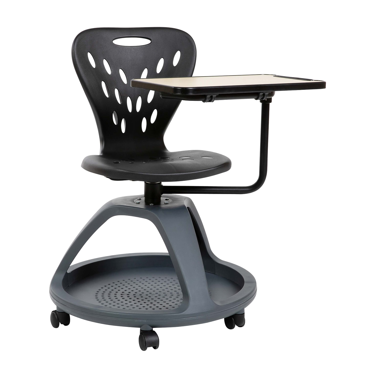 Flash Furniture Plastic Mobile Desk Chair, Dark Gray (YUYCX019DG)