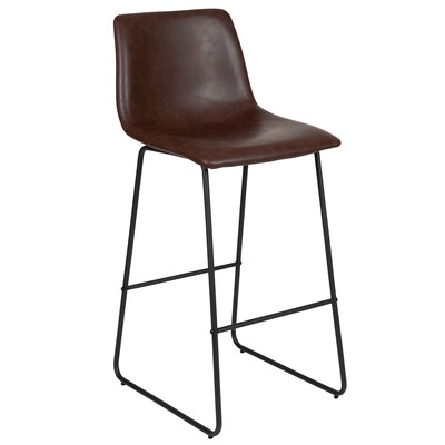 Flash Furniture LeatherSoft Barstool, Dark Brown, 2-Pieces (2ETER1834530DB)