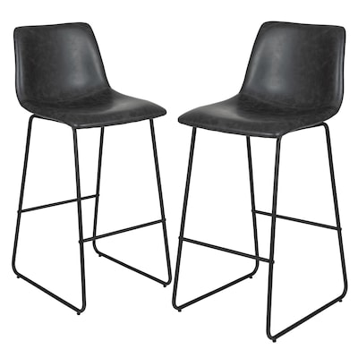 Flash Furniture LeatherSoft Barstool, Gray, 2-Pieces (2ETER1834530GY)