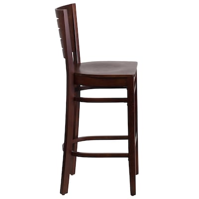 Flash Furniture Darby Series Traditional Wood Slat Back Restaurant Barstool, Walnut, 2-Pieces/Pack (2XUDGW018BWA)