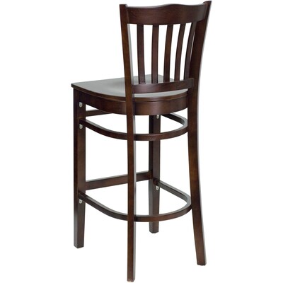 Flash Furniture HERCULES Series Traditional Wood Vertical Slat Back Restaurant Barstool, Walnut, 2-Pieces/Pack (2XUW08BVRTWAL)