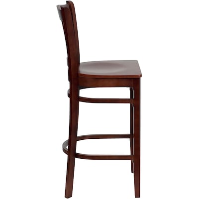Flash Furniture HERCULES Series Traditional Wood Vertical Slat Back Restaurant Barstool, Mahogany, 2-Pieces/Pack (2XUW08BVRTMAH)