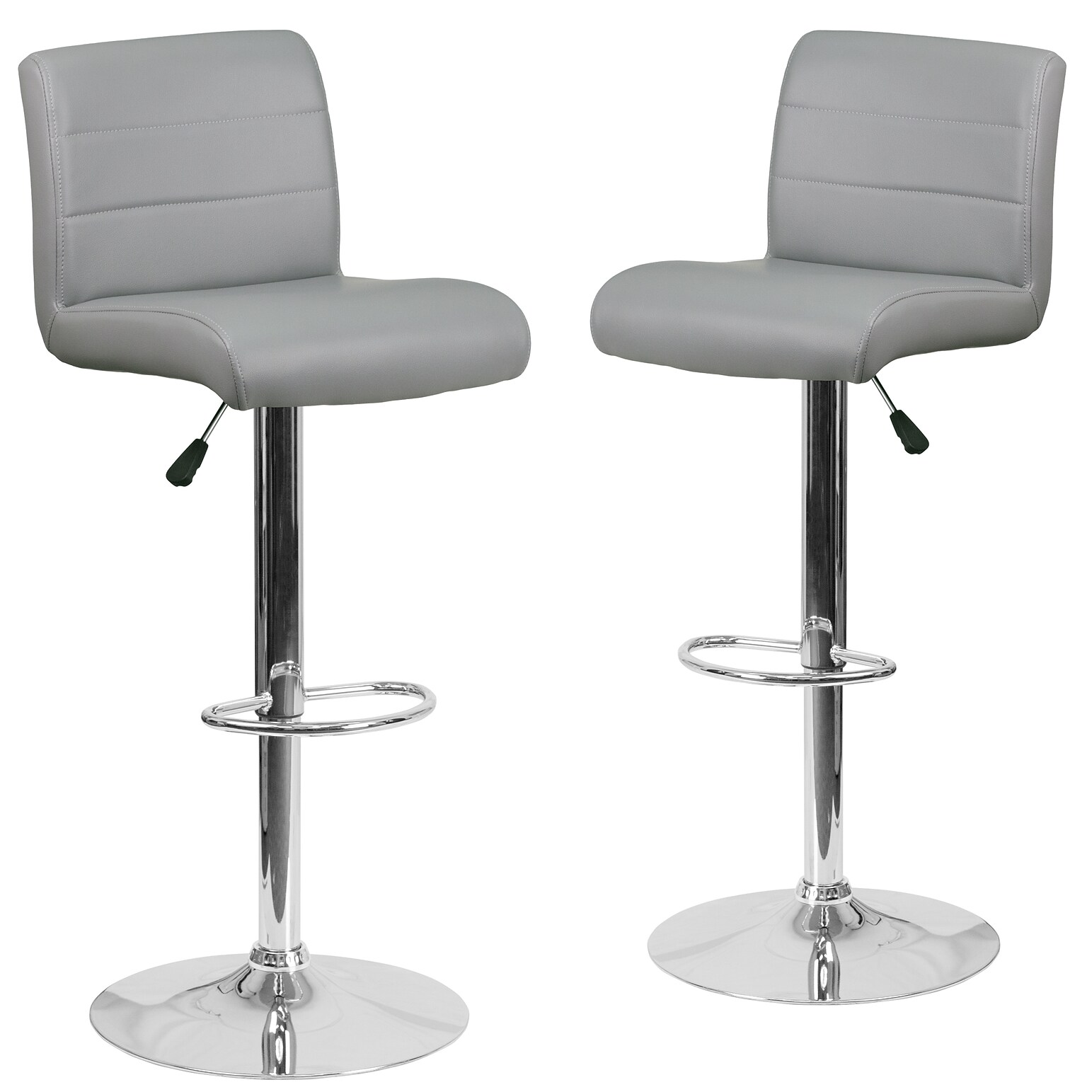 Flash Furniture Contemporary Vinyl Barstool, Gray, 2-Pieces (2DS8110BGY)