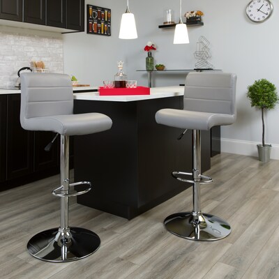 Flash Furniture Contemporary Vinyl Barstool, Gray, 2-Pieces (2DS8110BGY)