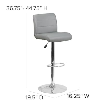 Flash Furniture Contemporary Vinyl Barstool, Gray, 2-Pieces (2DS8110BGY)