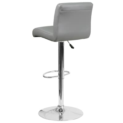 Flash Furniture Contemporary Vinyl Barstool, Gray, 2-Pieces (2DS8110BGY)