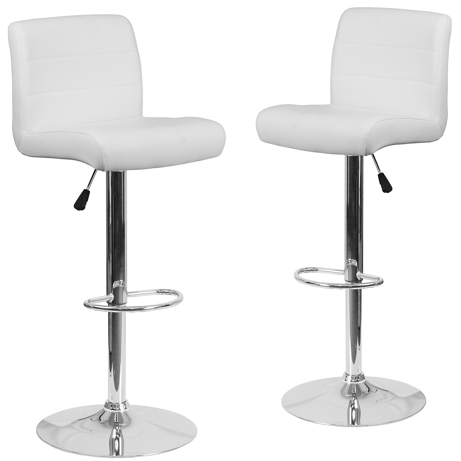 Flash Furniture Contemporary Vinyl Barstool, White, 2-Pieces (2DS8110BWH)