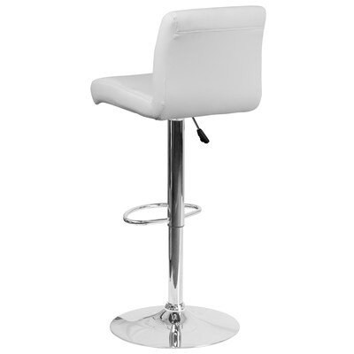 Flash Furniture Contemporary Vinyl Barstool, White, 2-Pieces (2DS8110BWH)