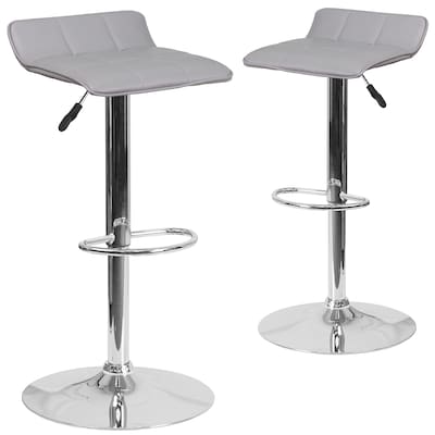 Flash Furniture Contemporary Vinyl Barstool, Gray, 2-Pieces (2DS801BGY)