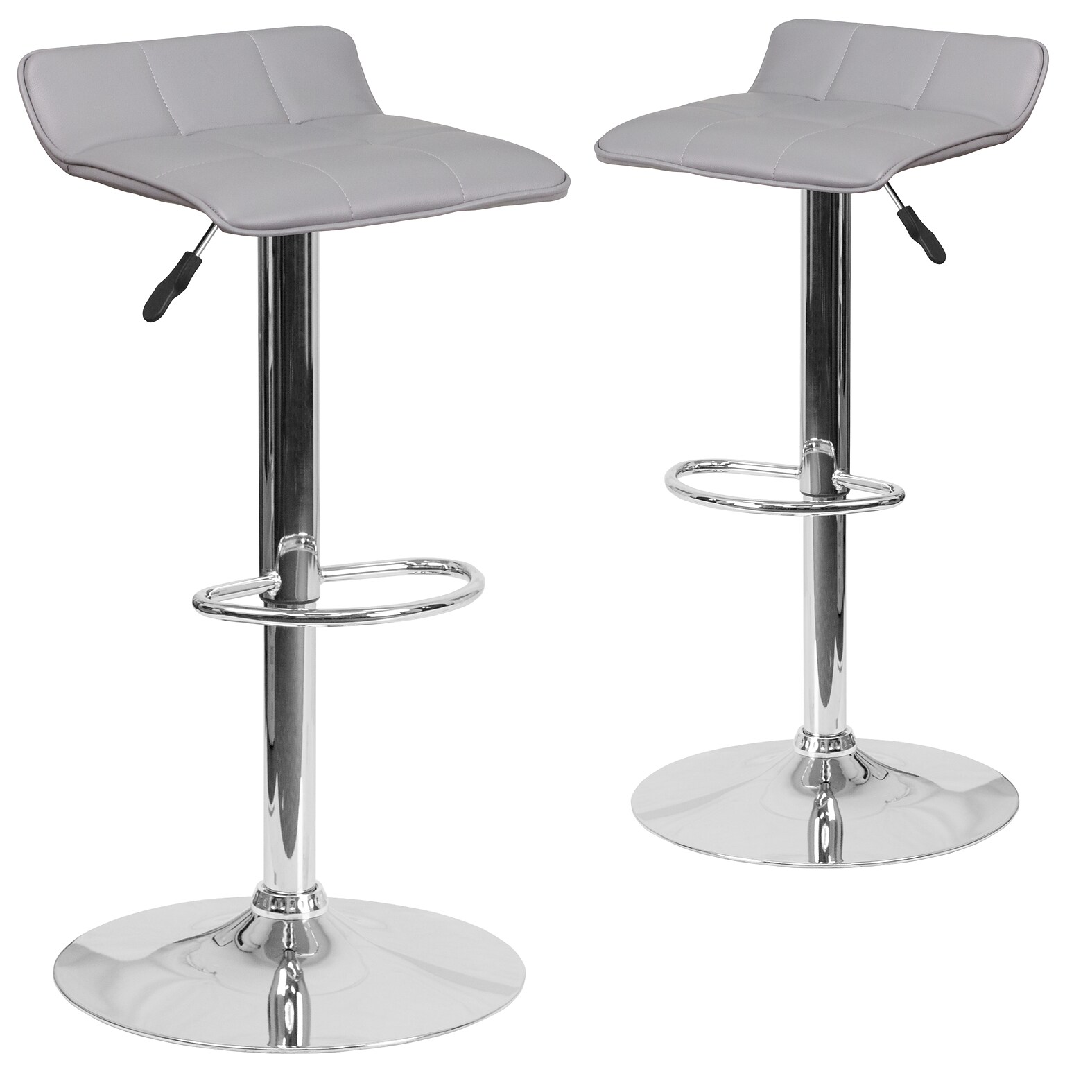 Flash Furniture Contemporary Vinyl Barstool, Gray, 2-Pieces (2DS801BGY)