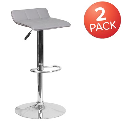 Flash Furniture Contemporary Vinyl Barstool, Gray, 2-Pieces (2DS801BGY)