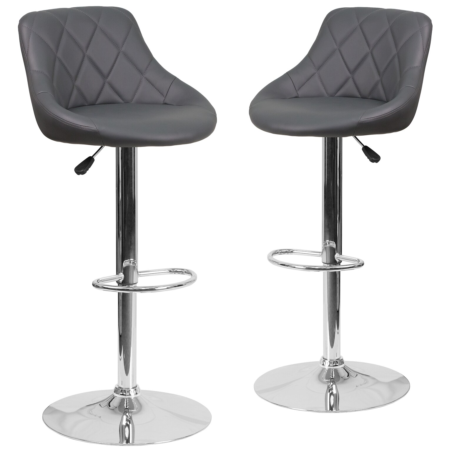 Flash Furniture Contemporary Vinyl Barstool, Gray, 2-Pieces (2CH82028AGY)