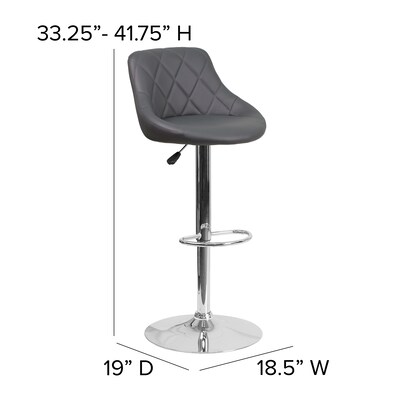 Flash Furniture Contemporary Vinyl Barstool, Gray, 2-Pieces (2CH82028AGY)