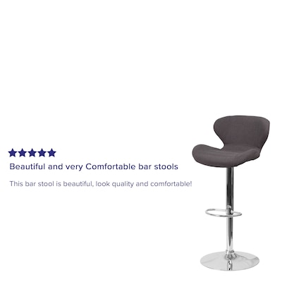 Flash Furniture Contemporary Fabric Barstool, Charcoal, 2-Pieces (2CH321BKFAB)