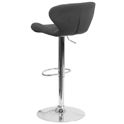 Flash Furniture Contemporary Fabric Barstool, Charcoal, 2-Pieces (2CH321BKFAB)