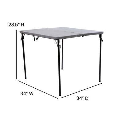 Flash Furniture Dunham Folding Table, 34" x 34", Gray (DADLF86GY)