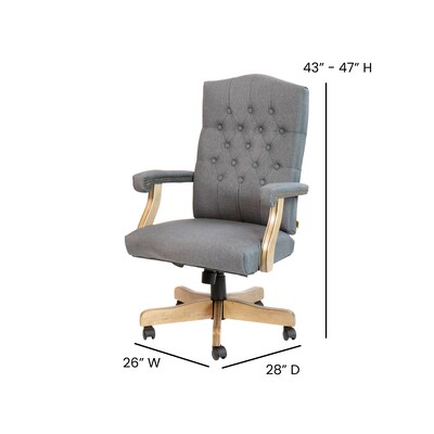 Flash Furniture Derrick Fabric Swivel Executive Office Chair, Gray (802GR)