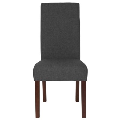 Flash Furniture Greenwich Series Mid-Century Modern Fabric Parsons Dining Chair, Gray (QYA379061GY)