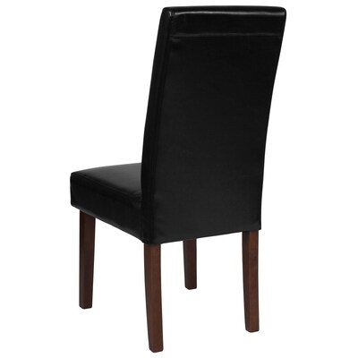 Flash Furniture Greenwich Series Mid-Century Modern LeatherSoft Parsons Dining Chair, Black (QYA379061BKL)