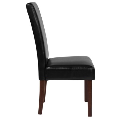 Flash Furniture Greenwich Series Mid-Century Modern LeatherSoft Parsons Dining Chair, Black (QYA379061BKL)