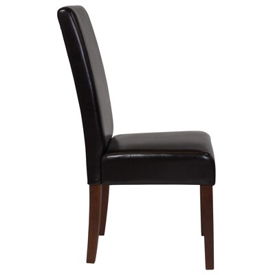 Flash Furniture Greenwich Series Mid-Century Modern LeatherSoft Parsons Dining Chair, Brown (QYA379061BRNL)
