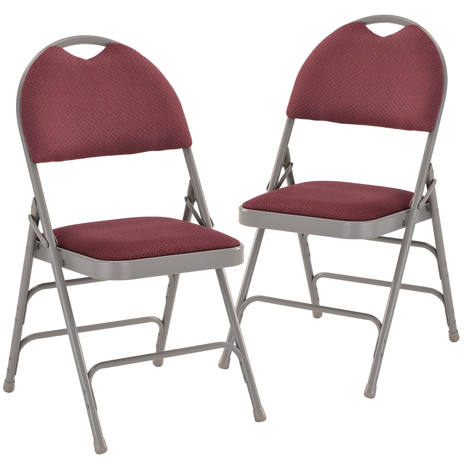 Flash Furniture HERCULES Series Fabric/Metal Folding Chair, Burgundy, 2/Pack (2HAMC705AF3BY)