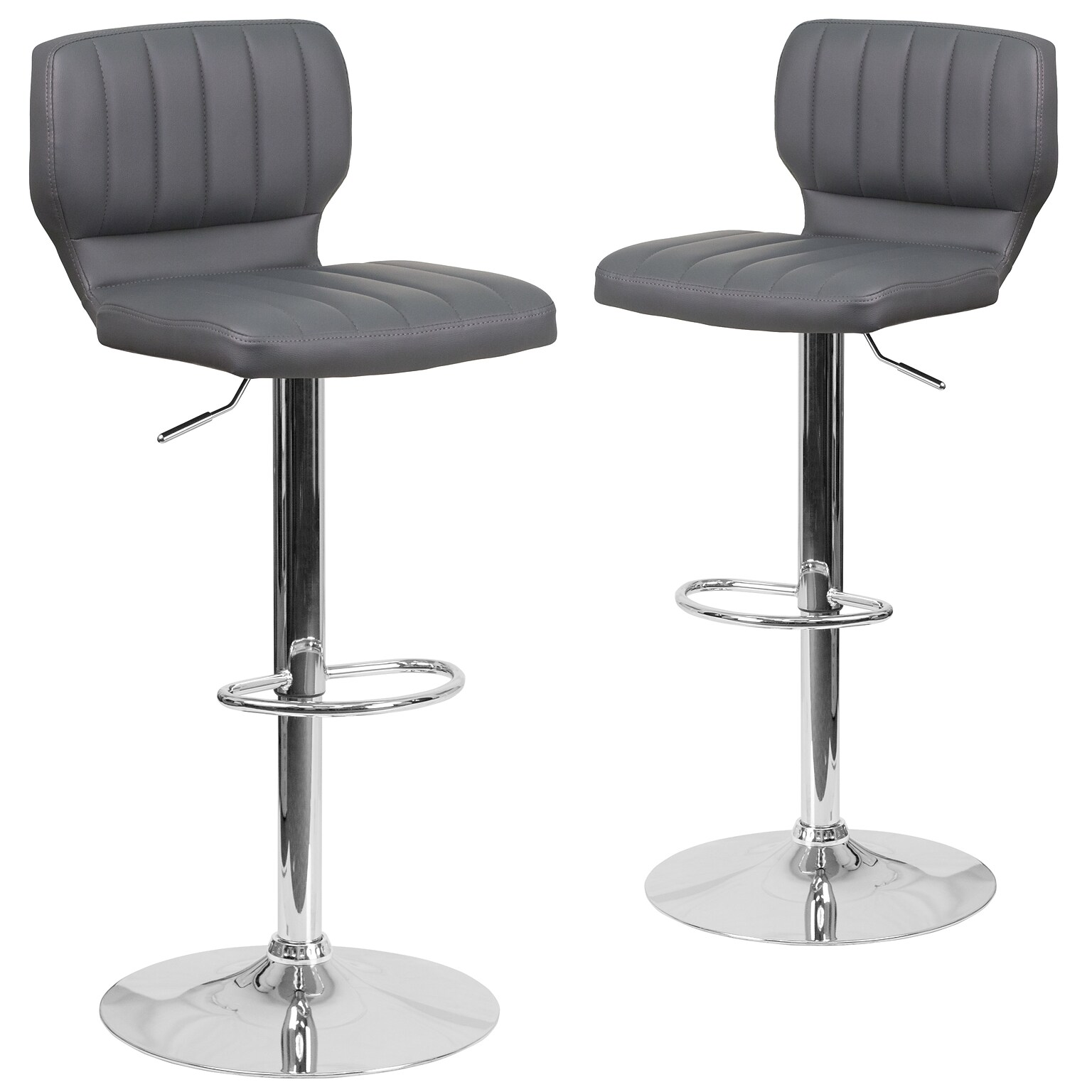 Flash Furniture Contemporary Vinyl Barstool, Gray, 2-Pieces (2CH132330GY)