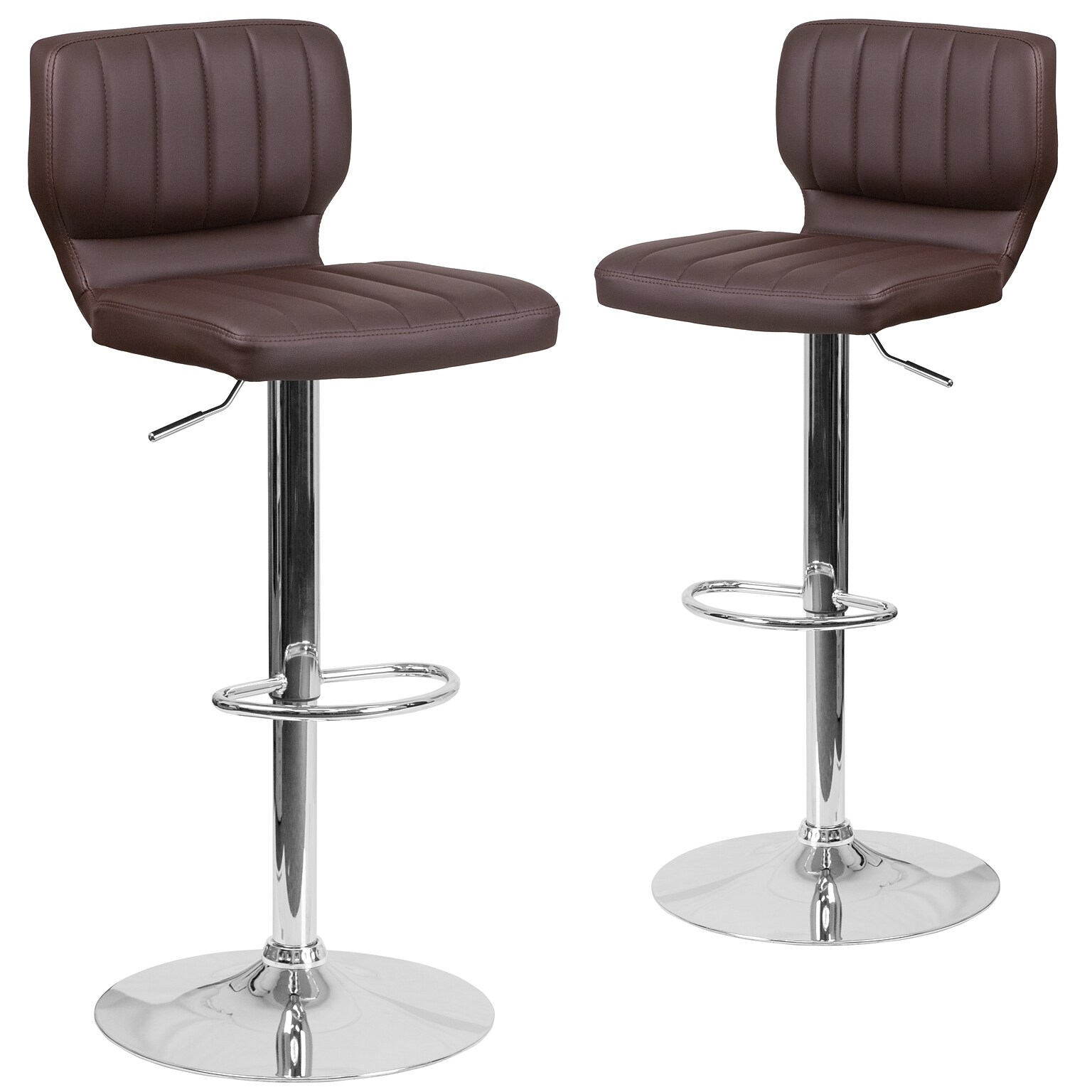 Flash Furniture Contemporary Vinyl Barstool, Brown, 2-Pieces (2CH132330BRN)