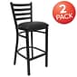 Flash Furniture HERCULES Series Traditional Metal Ladder Back Restaurant Barstool, Black, 2-Pieces/Pack (2XUDG697BBKV)