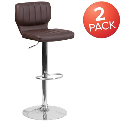 Flash Furniture Contemporary Vinyl Barstool, Brown, 2-Pieces (2CH132330BRN)