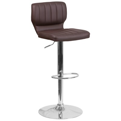 Flash Furniture Contemporary Vinyl Barstool, Brown, 2-Pieces (2CH132330BRN)
