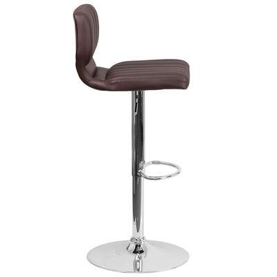 Flash Furniture Contemporary Vinyl Barstool, Brown, 2-Pieces (2CH132330BRN)