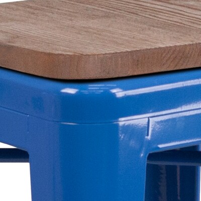 Flash Furniture Lily Industrial Metal Counter Height Stool without Back, Blue (CH3132024BLW)