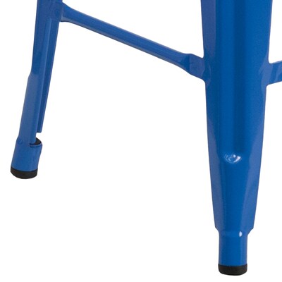Flash Furniture Lily Industrial Metal Counter Height Stool without Back, Blue (CH3132024BLW)