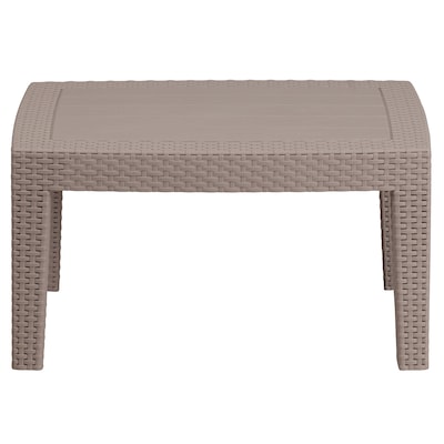 Flash Furniture Seneca Faux Rattan Coffee Table, Light Gray (DADSF2T)