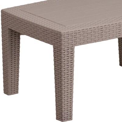 Flash Furniture Seneca Faux Rattan Coffee Table, Light Gray (DADSF2T)