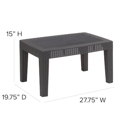 Flash Furniture Seneca Faux Rattan Coffee Table, Dark Gray (DADSF2TDKGY)