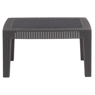 Flash Furniture Seneca Faux Rattan Coffee Table, Dark Gray (DADSF2TDKGY)