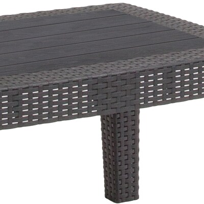 Flash Furniture Seneca Faux Rattan Coffee Table, Dark Gray (DADSF2TDKGY)